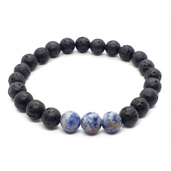 sodalite and lava stone bracelet 8mm