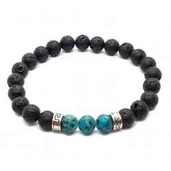 Chrysocolla and lava stone bracelet 8mm