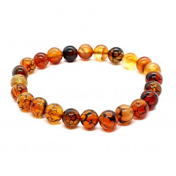 Bracelet agate serpent orange 8mm 