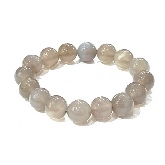 gray agate bracelet 12mm