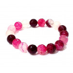Bracelet agate rose 10mm facetté