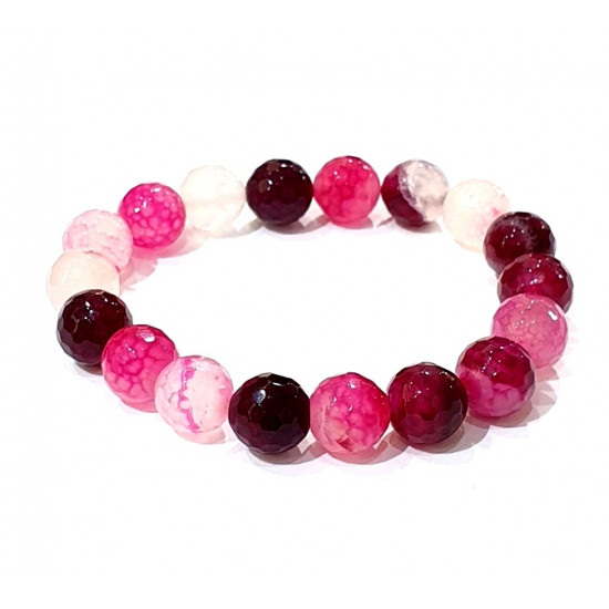 Pink Agate Bracelet 10mm faceted