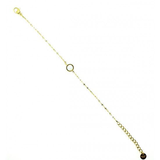 golden round noble opal bracelet
