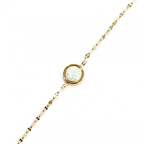 golden round noble opal bracelet