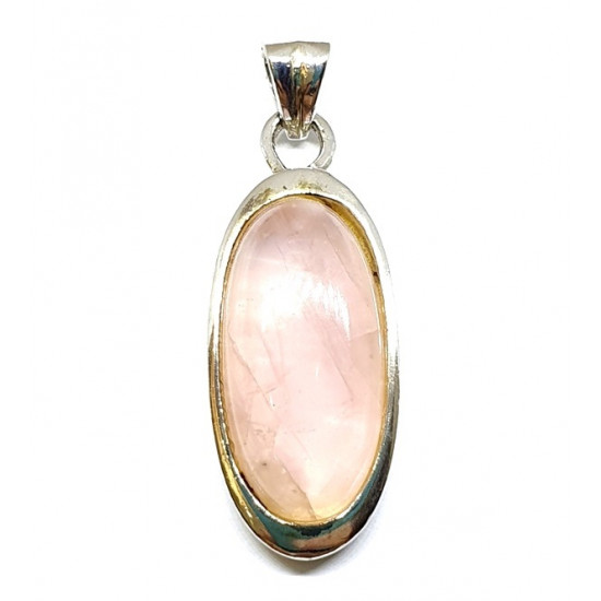 Sterling Silver Rose Quartz Pendant