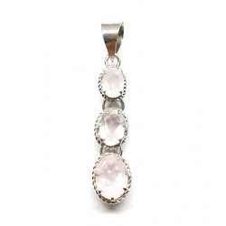 Sterling Silver Rose Quartz Pendant
