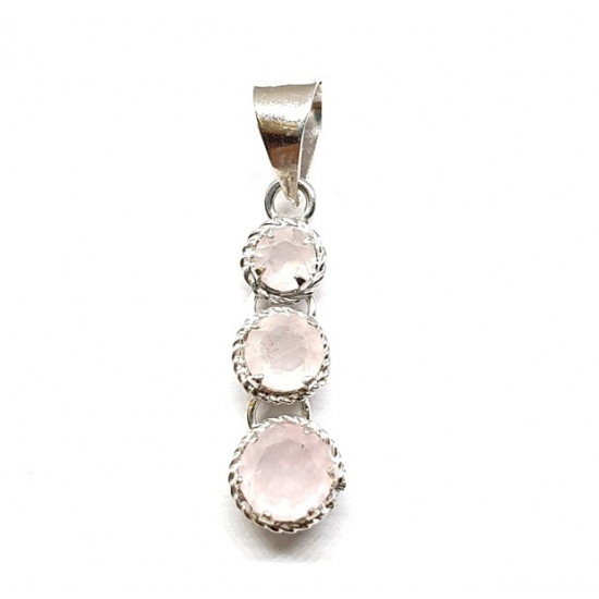 Sterling Silver Rose Quartz Pendant