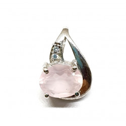 Sterling Silver Rose Quartz Pendant