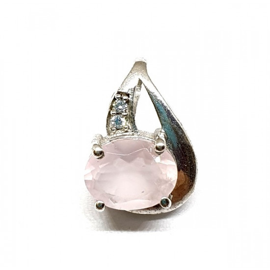 Sterling Silver Rose Quartz Pendant