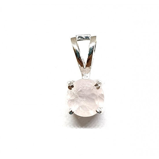 Sterling Silver Rose Quartz Pendant