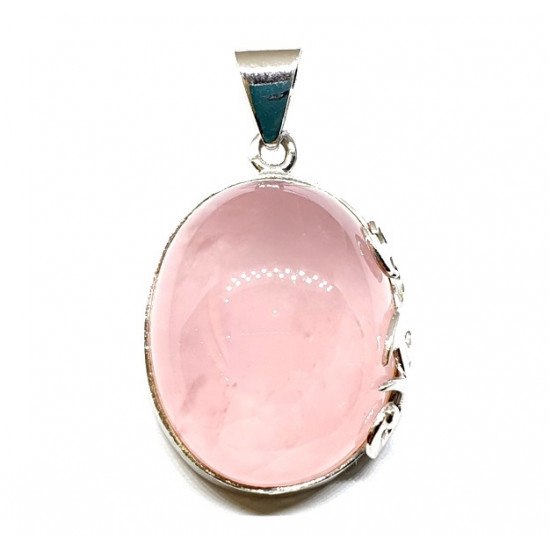 Sterling Silver Rose Quartz Pendant