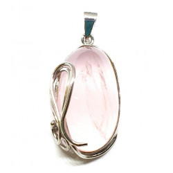 Sterling Silver Rose Quartz Pendant