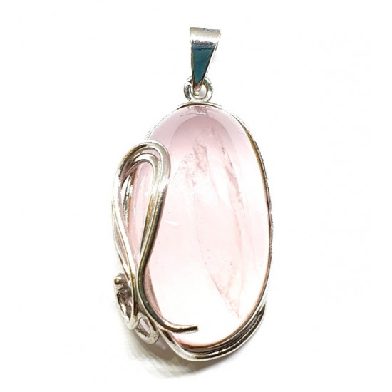 Sterling Silver Rose Quartz Pendant