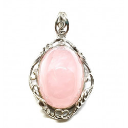 Sterling Silver Rose Quartz Pendant