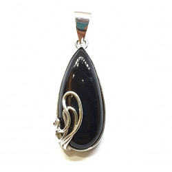 Sterling Silver Black Onyx Pendant P76-68
