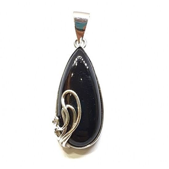 Sterling Silver Black Onyx Pendant P76-68