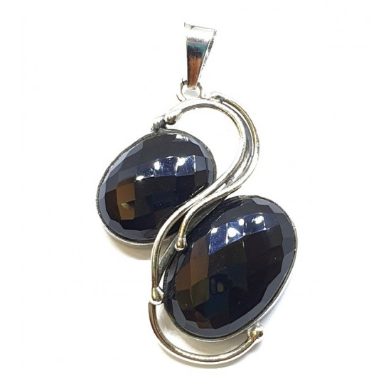 Sterling Silver Black Onyx Pendant P156-68