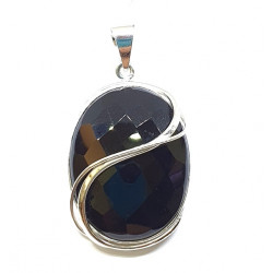 Sterling Silver Black Onyx Pendant P116-62