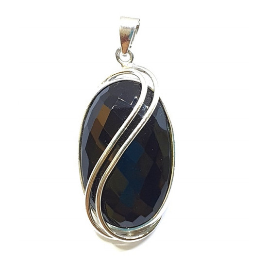 Sterling Silver Black Onyx Pendant P126-68
