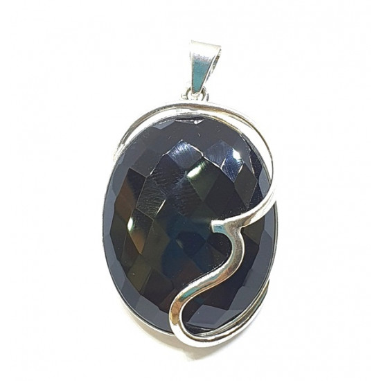 Sterling Silver Black Onyx Pendant P162-68