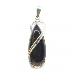 Sterling Silver Black Onyx Pendant P76-68
