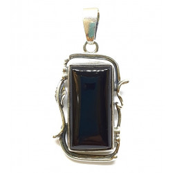 Sterling Silver Black Onyx Pendant P118-68