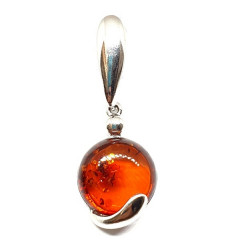 Sterling Silver Amber Pendant P50-03
