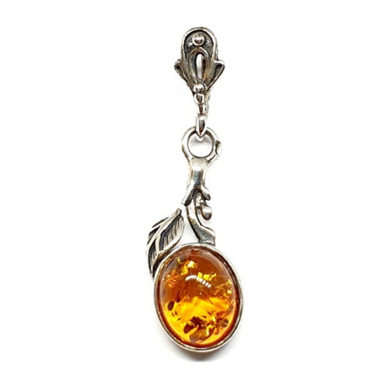 Sterling Silver Amber Pendant P22-08