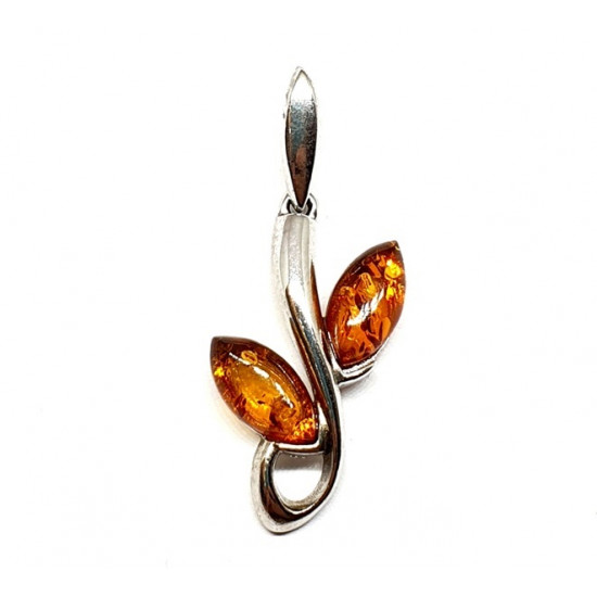 Sterling Silver Amber Pendant P30-00