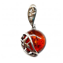 Sterling Silver Amber Pendant P42-03