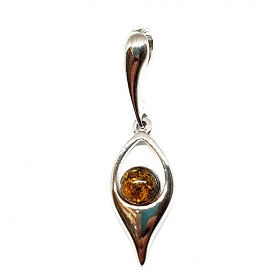 Sterling Silver Amber Pendant P22-02