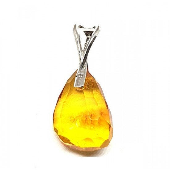 Sterling Silver Amber Pendant P26-00
