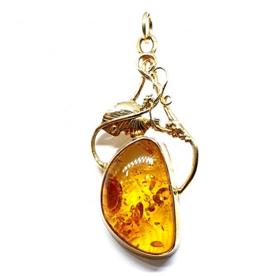 Vermeil Amber Pendant