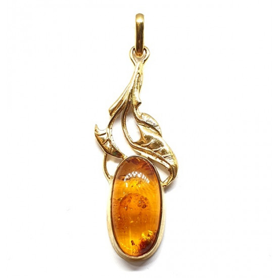 Vermeil Amber Pendant