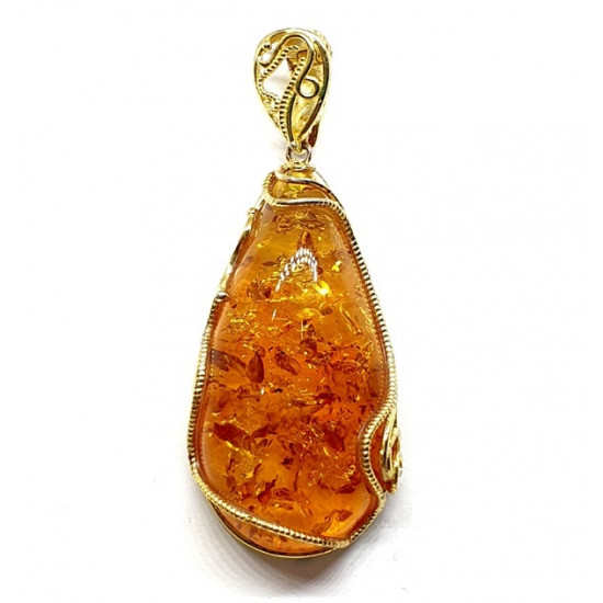 Vermeil Amber Pendant