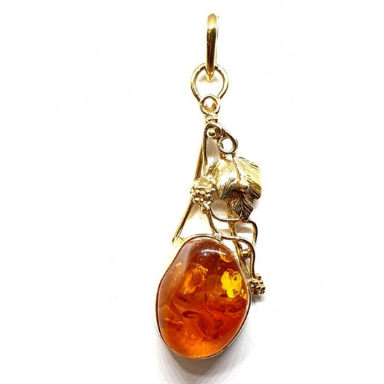 Vermeil Amber Pendant