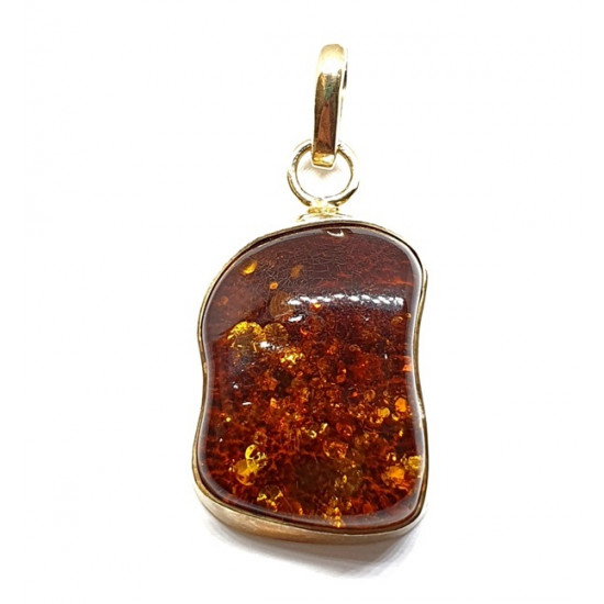 Vermeil Amber Pendant