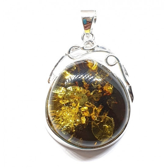 Sterling Silver Amber Pendant P202-99