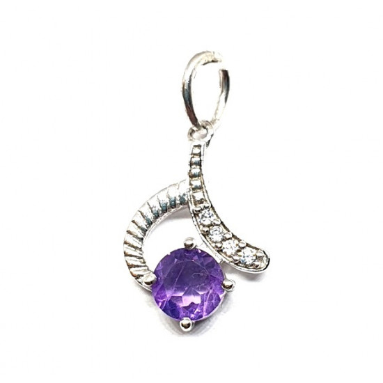 Sterling Silver Amethyst Pendant PF-46