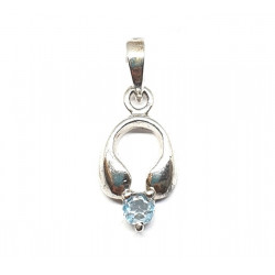 Sterling Silver Blue Topaz Pendant PF-41