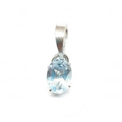 Sterling Silver Blue Topaz Pendant PF-25