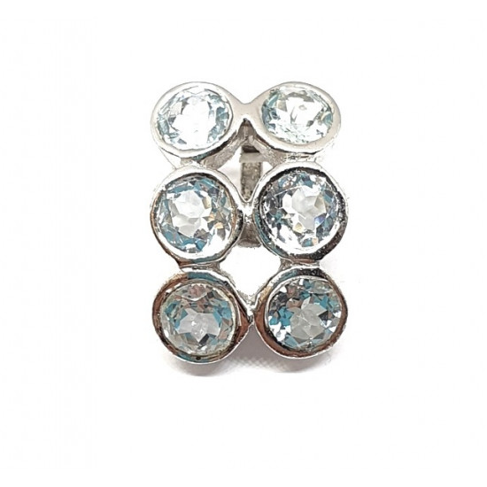Sterling Silver Aquamarine Pendant AQ-06