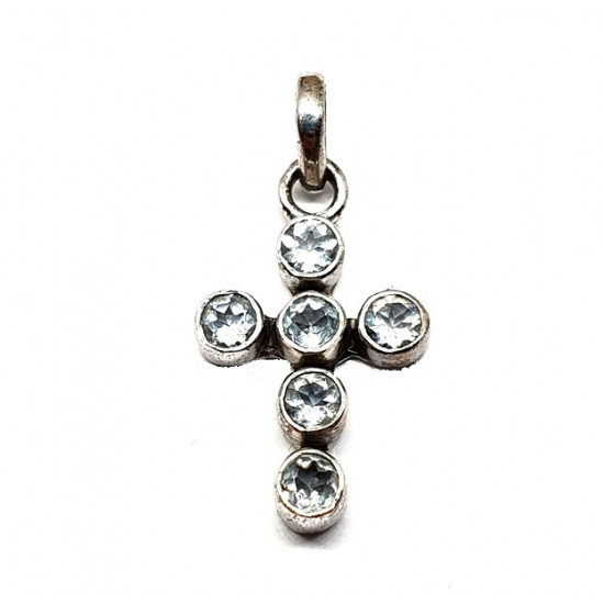 Sterling Silver Aquamarine Pendant PF-59