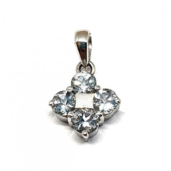 Sterling Silver Aquamarine Pendant PF-45