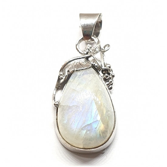 Sterling Silver Moonstone Pendant P128-28
