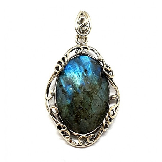 Sterling Silver Labradorite Pendant P82-68
