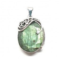 Sterling Silver Labradorite Pendant P124-68