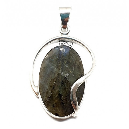 Sterling Silver Labradorite Pendant P120-68