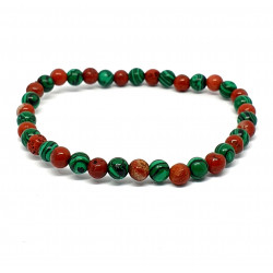 bracelet jaspe rouge et malachite 6mm