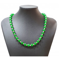 silver and jade necklace 8mm